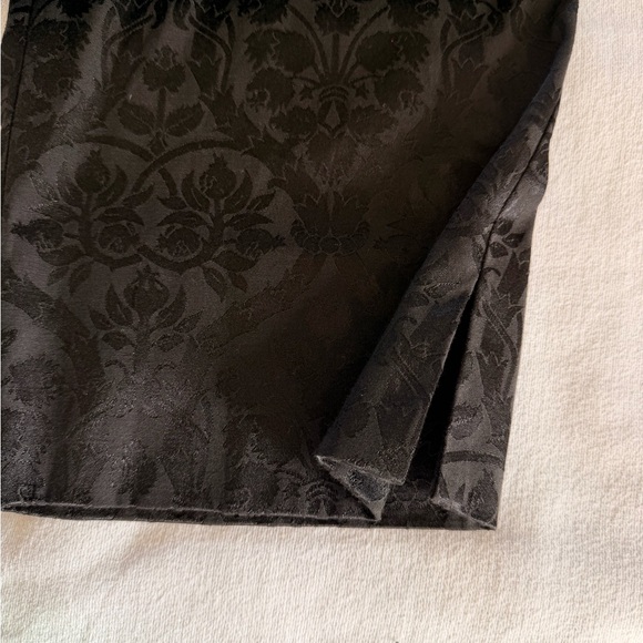 Black Jacquard Dress Pants Damask Pattern Elegant Evening Trousers - Picture 12 of 12